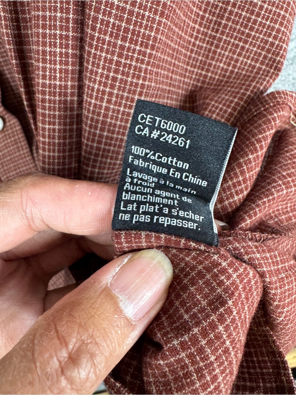 C'est Moi Brown Rust Check Button Up Shirt OS Oversized Minimalist Casual Cotton - Picture 8 of 12